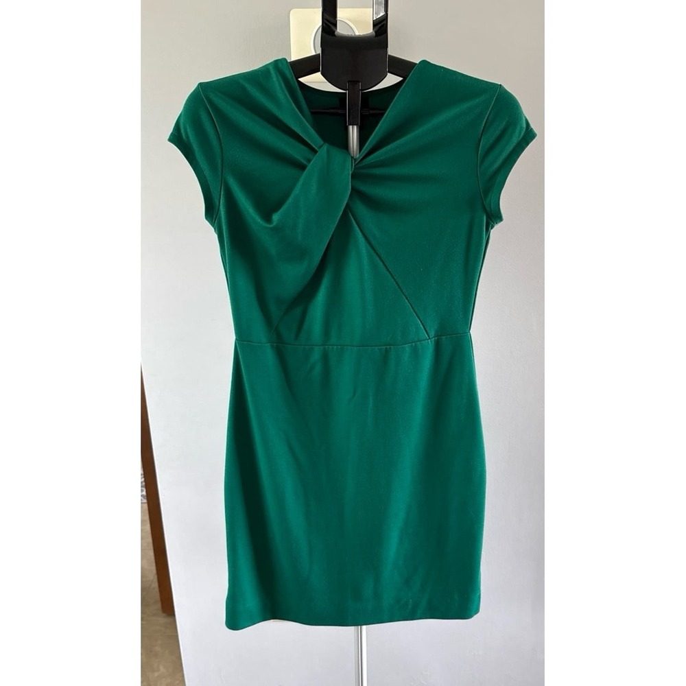 Missinmo Women's Green Neck Twist Sheath Dress Size Medium